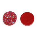 10 Round Resin Metallic AB Cherry Red DRUZY CABOCHONS, faux druzy, 12mm  cab0408