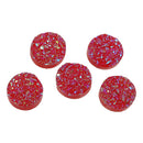 10 Round Resin Metallic AB Cherry Red DRUZY CABOCHONS, faux druzy, 12mm  cab0408