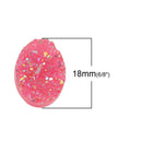 10 Oval Resin AB Pink DRUZY CABOCHONS, faux druzy, 18x13mm  cab0412