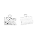 5 Silver I Love to TWIRL Charm Pendants, Baton Twirling, Cheerleading, Color Guard Charms, 14x12mm, chs2333