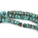 4mm AFRICAN TURQUOISE Rondelle Gemstones Beads, green and black, full strand, about 150 beads, gms0018