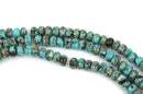 6mm AFRICAN TURQUOISE Rondelle Gemstones Beads, green and black, full strand, about 100 beads, gms0017