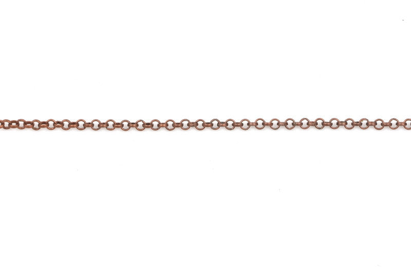 1 yard (3 feet) Copper Rolo Chain, Round Rolo Links are 3mm, fch0398a