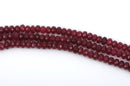 4mm MAROON RED JADE Gemstone Beads, Rondelle Faceted, Burgundy Ruby Red, full strand, about 139 beads, gjd0174
