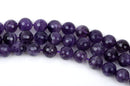 8mm ROUND AMETHYST Gemstone Beads, FACETED, full strand, about 50 beads, gam0021