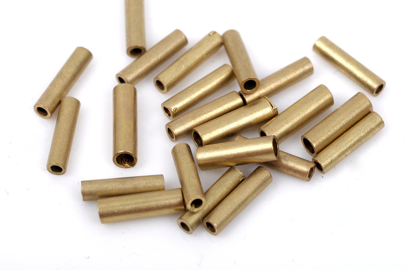 10mm Brass Large Wire Crimp Tube Connectors, Artistic Wire, Use with 14 gauge (1.6mm) wire, gold color, 50 pcs, fin0530