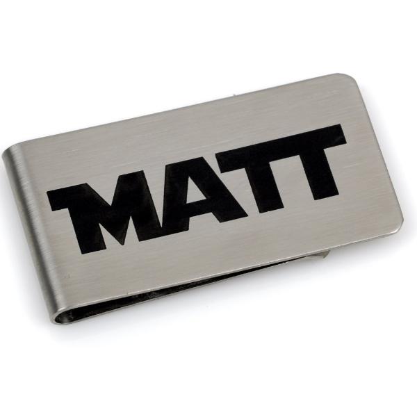 Personalized Stainless Steel Money Clip, laser engraved gift for groomsmen, dads, grads, gft0096