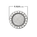 5 Antiqued Silver Brooch Pin with Bezel Cabochon Tray, 1-1/8" Bezel Tray (fits 30mm) pin blanks, pin0099
