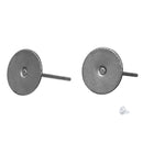 200 Gunmetal Post Earring Blanks, includes Rubber Stopper backers,  (100 pairs), fits 8mm round cabochon, fin0545b