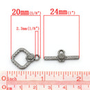 10 sets Gunmetal Toggle Clasps  DAISY FLOWER Design, fcl0185