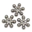 50 Gunmetal Black SNOWFLAKE Metal Spacer Beads, 8mm  bme0384