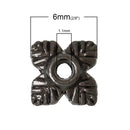 Gunmetal Black Leaf Bead Caps, Leaves Bead End Caps 6mm, fin0546