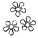 Gunmetal Black Bead Caps, Filigree Flower, Leaves Bead End Caps, 9mm, fin0548