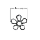 Gunmetal Black Bead Caps, Filigree Flower, Leaves Bead End Caps, 9mm, fin0548