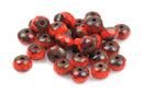 30 CORAL RED Rondelle Czech Pressed Glass Beads, 5mm faceted, Picasso bgl1397