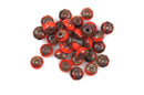 30 CORAL RED Rondelle Czech Pressed Glass Beads, 5mm faceted, Picasso bgl1397