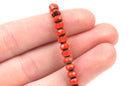 30 CORAL RED Rondelle Czech Pressed Glass Beads, 5mm faceted, Picasso bgl1397