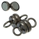 5 Gunmetal Magnetic Clasps, Black Color, Nickel Safe, 6mm, fcl0191