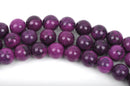 12mm MOSAIC HOWLITE Round Beads, dark purple marble, full strand, 33 beads, how0512
