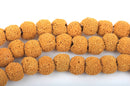 8mm MUSTARD YELLOW LAVA Beads, Perfume Diffuser Beads, Essential Oil Beads, full strand, 50 beads per strand, glv0012