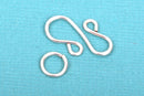 1 Set Chain Maille Clasp and Jump Ring, silver plated over copper base, S hook clasp, 18 gauge, fcl0192