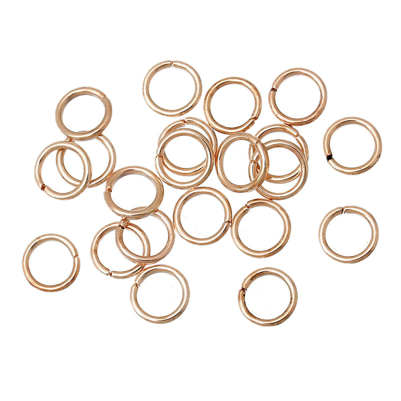 50 pcs 6mm ROSE GOLD Open Jump Rings, Wire Findings, 20 gauge, jum0169