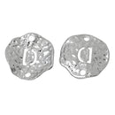 5 Silver letter D connector Charms, Monogram D Charms, Alphabet, hammered metal, 1/2" diameter domed connector links, findings, chs2363