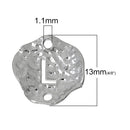 5 Silver letter L connector Charms, Monogram L Charms, Alphabet, hammered metal, 1/2" diameter domed connector links, findings, chs2365