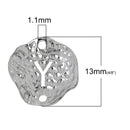 5 Silver letter Y connector Charms, Monogram Y Charms, Alphabet, hammered metal, 1/2" diameter, domed connector links, findings, chs2378