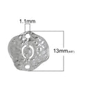 5 Silver letter O connector Charms, Monogram O Charms, Alphabet, hammered metal, 1/2" diameter, domed connector links, findings, chs2372