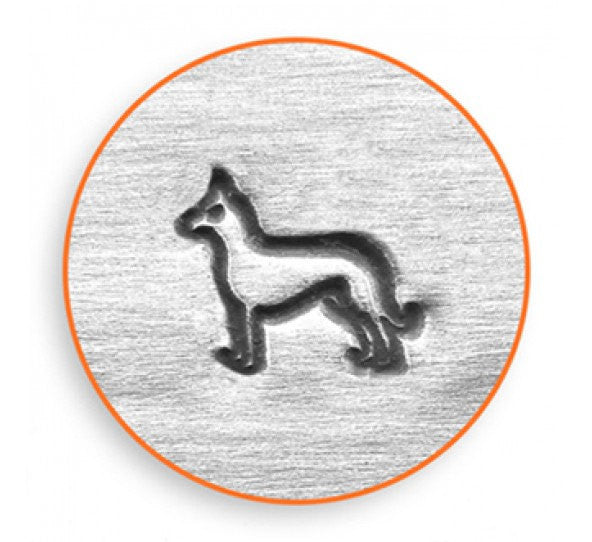 ImpressArt Metal Design Stamp, 6mm GERMAN SHEPHERD Dog Stamp, tol0544