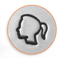 ImpressArt Metal Design Stamp,  6mm GIRL PROFILE Stamp, Girl's Head Stamp, tol0542