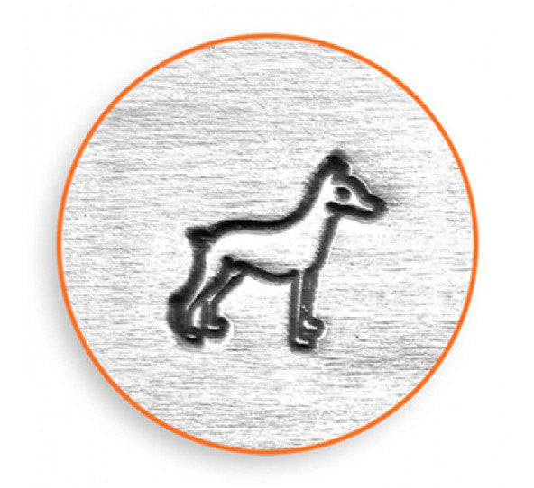 ImpressArt Metal Design Stamp,  6mm DOBERMAN SHEPHERD Dog Stamp, tol0543