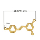 5 RESVERATROL Red Wine Molecule Chemistry Charms, Gold Tone Charm Pendants, Science Charms, 28x15mm, chg0399