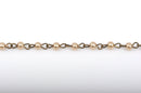 1 yard Taupe Light Brown Pearl Rosary Chain, bronze wire, 4mm round glass pearl beads, fch0414a