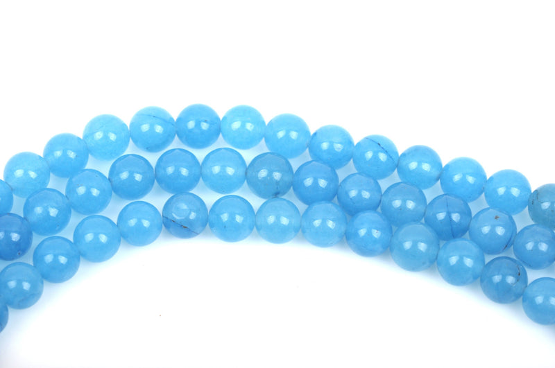 6mm Turquoise BLUE Round Jade Gemstone Beads, Light Sky Blue, full strand, about 61 beads, gjd0175