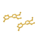 5 ADRENALINE Molecule Chemistry Charms, Gold Tone Charm Pendants, Science Charms, 30x12mm, chg0402