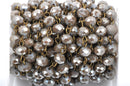13 feet MUSHROOM BROWN TAUPE Crystal Rondelle Rosary Chain, bronze, 8mm faceted rondelle glass beads, fch0428b