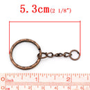 30 Copper Key Rings with Chain, for adding your own charms, beads, 1" diameter fin0554