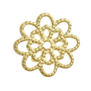 100 GOLD Flower Filigree Embellishments Findings, bright gold charms, 14x14mm, fil0063