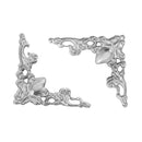 10 Antique Silver Filigree Triangle Corner Connector Links w/ butterfly accents, small, 22x22mm, fil0065a