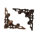 10 Antique Copper Filigree Triangle Corner Connector Links, small, 22x22mm, fil0064a