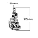 10 SAILING SHIP Silver Tone Charm Pendants, Pirate ship sailboat, chs2400