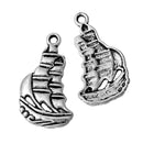 10 SAILING SHIP Silver Tone Charm Pendants, Pirate ship sailboat, chs2400