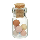 10 Tiny Glass Bottles Vials, 2.5cm tall, potion jars, 24mm x 10mm, cork included, fin0557