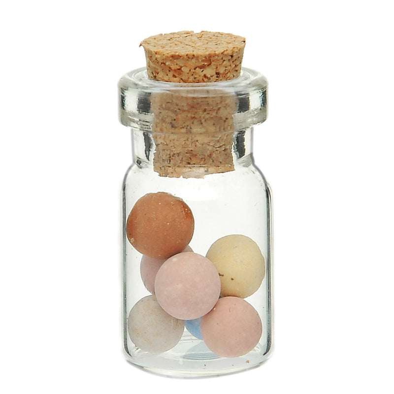 10 Tiny Glass Bottles Vials, 2.8cm tall (1-1/8" with cork), potion jars, 28mm x 13mm, cork included, fin0596