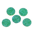 10 Round Resin Ab GREEN DRUZY Cabochons, seafoam green, kelly green, faux druzy, 18mm, cab0439
