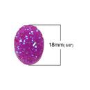 10 Oval Resin Grape PURPLE DRUZY CABOCHONS, faux glitter druzy, 18x13mm, cab0438