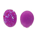 10 Oval Resin Grape PURPLE DRUZY CABOCHONS, faux glitter druzy, 18x13mm, cab0438