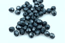 50 METALLIC GUNMETAL Fire Polished Faceted Rounds Czech Glass Beads 4mm bgl1368